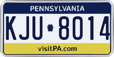 PA license plate KJU8014