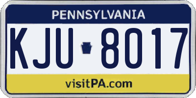 PA license plate KJU8017