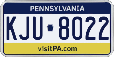 PA license plate KJU8022