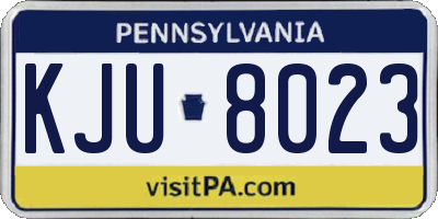 PA license plate KJU8023
