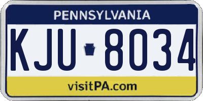 PA license plate KJU8034