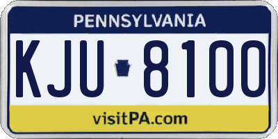 PA license plate KJU8100