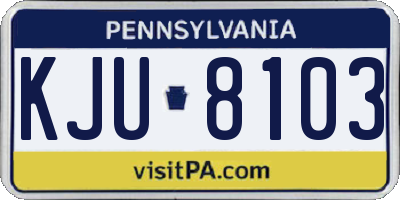 PA license plate KJU8103