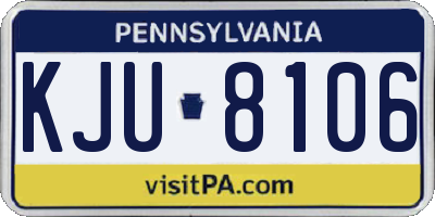 PA license plate KJU8106