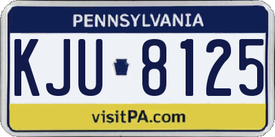 PA license plate KJU8125