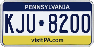 PA license plate KJU8200
