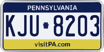 PA license plate KJU8203