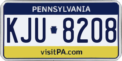 PA license plate KJU8208