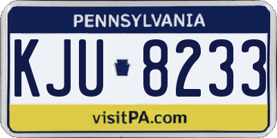 PA license plate KJU8233