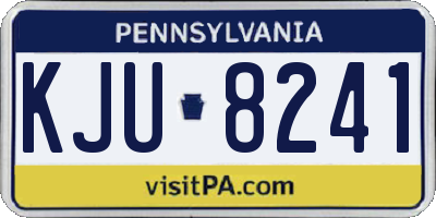 PA license plate KJU8241