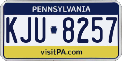 PA license plate KJU8257