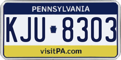 PA license plate KJU8303