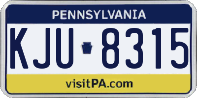 PA license plate KJU8315