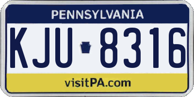 PA license plate KJU8316