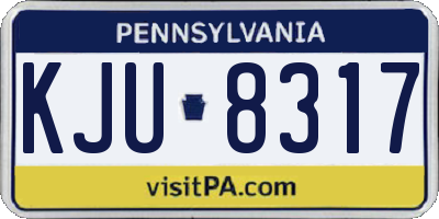 PA license plate KJU8317