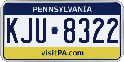 PA license plate KJU8322
