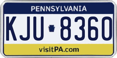 PA license plate KJU8360