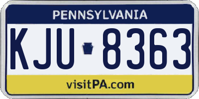 PA license plate KJU8363