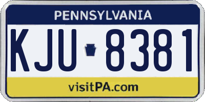 PA license plate KJU8381