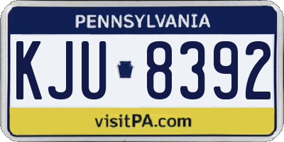 PA license plate KJU8392