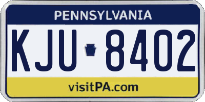 PA license plate KJU8402