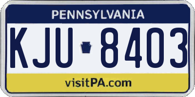 PA license plate KJU8403