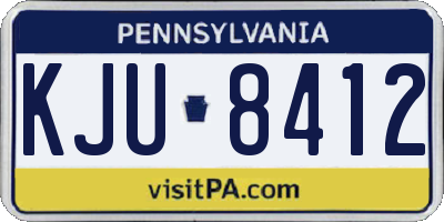 PA license plate KJU8412