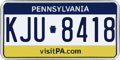 PA license plate KJU8418