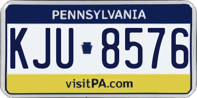 PA license plate KJU8576
