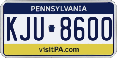 PA license plate KJU8600