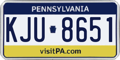 PA license plate KJU8651