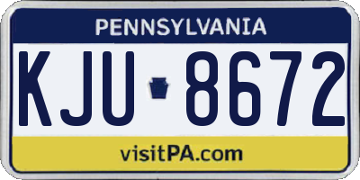 PA license plate KJU8672