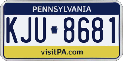 PA license plate KJU8681