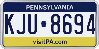 PA license plate KJU8694