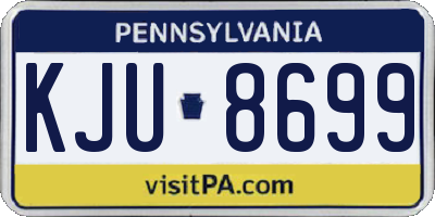 PA license plate KJU8699