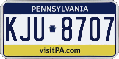 PA license plate KJU8707