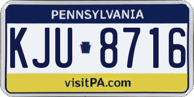 PA license plate KJU8716