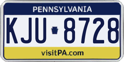 PA license plate KJU8728