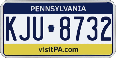 PA license plate KJU8732