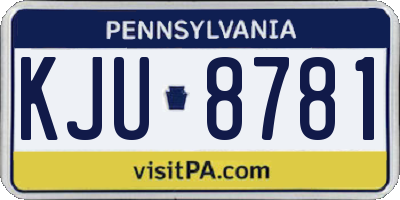 PA license plate KJU8781