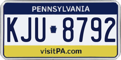 PA license plate KJU8792