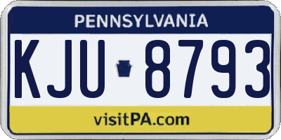 PA license plate KJU8793