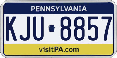 PA license plate KJU8857