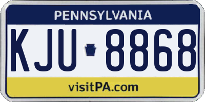 PA license plate KJU8868