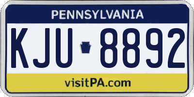PA license plate KJU8892