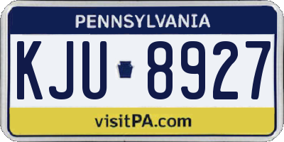 PA license plate KJU8927