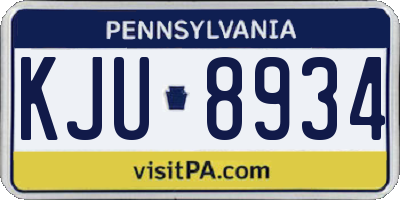 PA license plate KJU8934