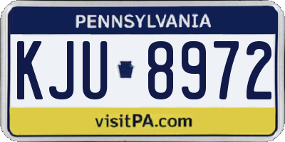 PA license plate KJU8972