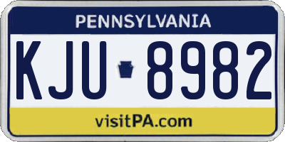 PA license plate KJU8982