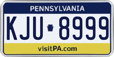 PA license plate KJU8999